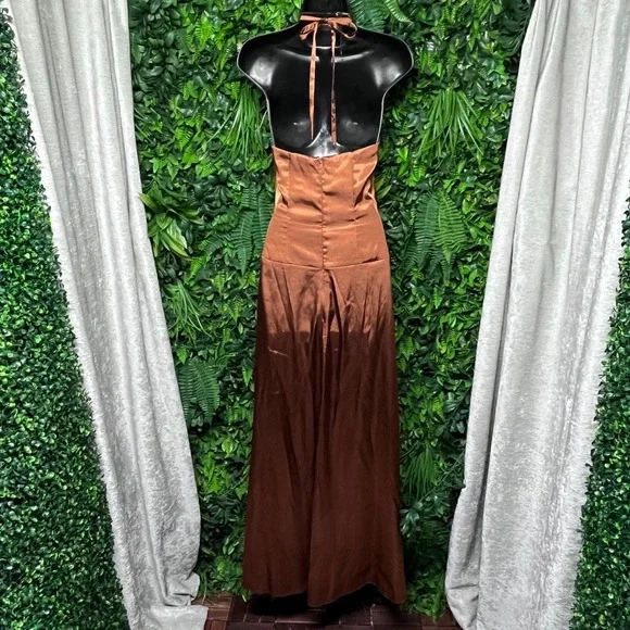 hooded halter dress Gloria crossover backless hooded maxi dress